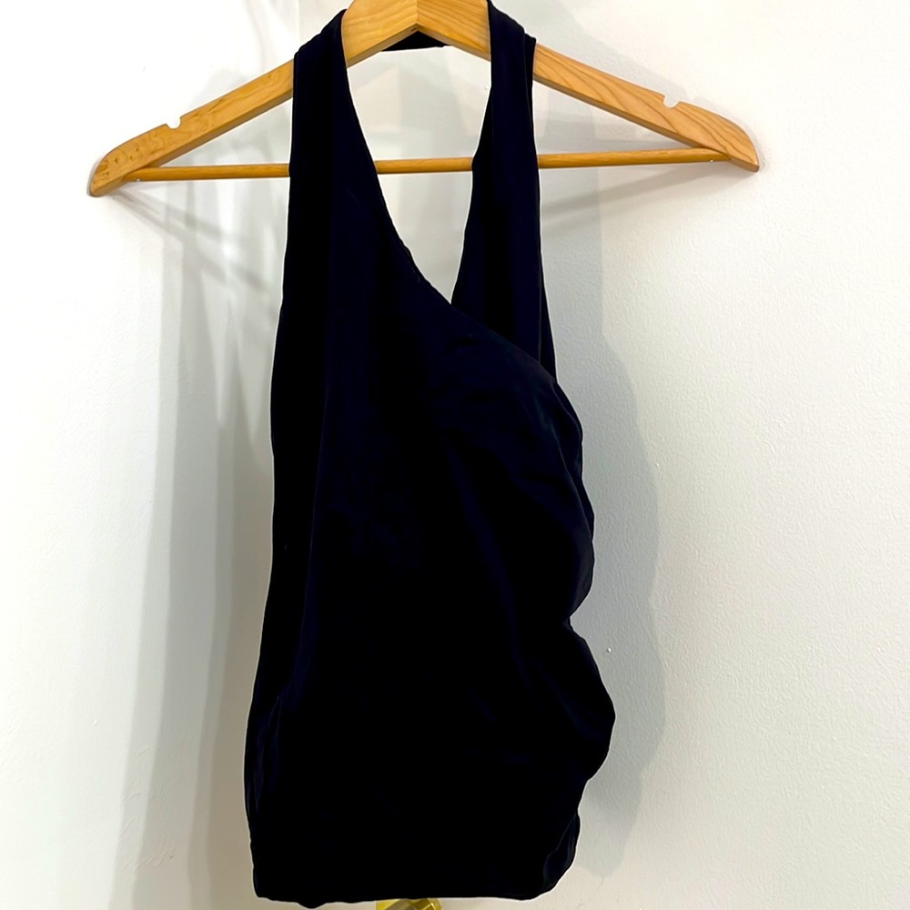 Bordeaux Seamless Black Halter Top